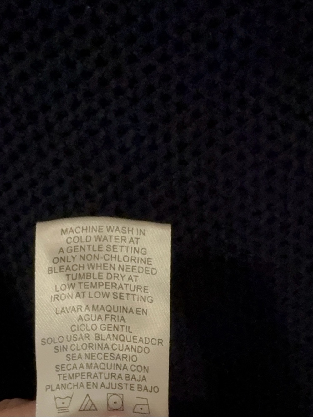 Joseph A Navy Textured Crewneck Sweater with Crochet Detail. * See photo # 5* - Picture 8 of 8